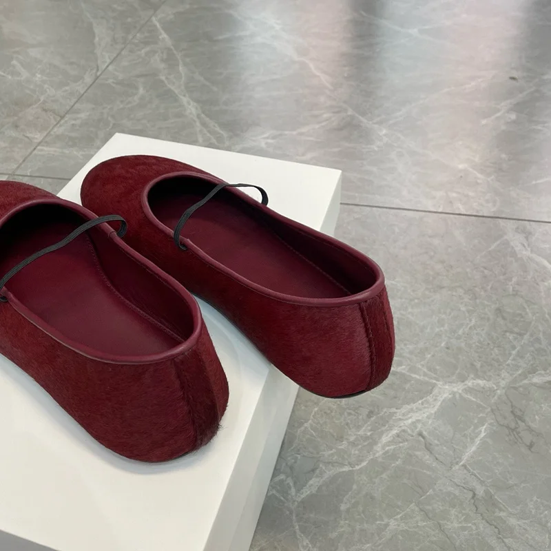 

Withered/2026, туфли на плоской подошве SSMary Jane, женская обувь, британские модные балетки из воловьей кожи с конским волосом, замшевые винтажные лоферы без шнуровки