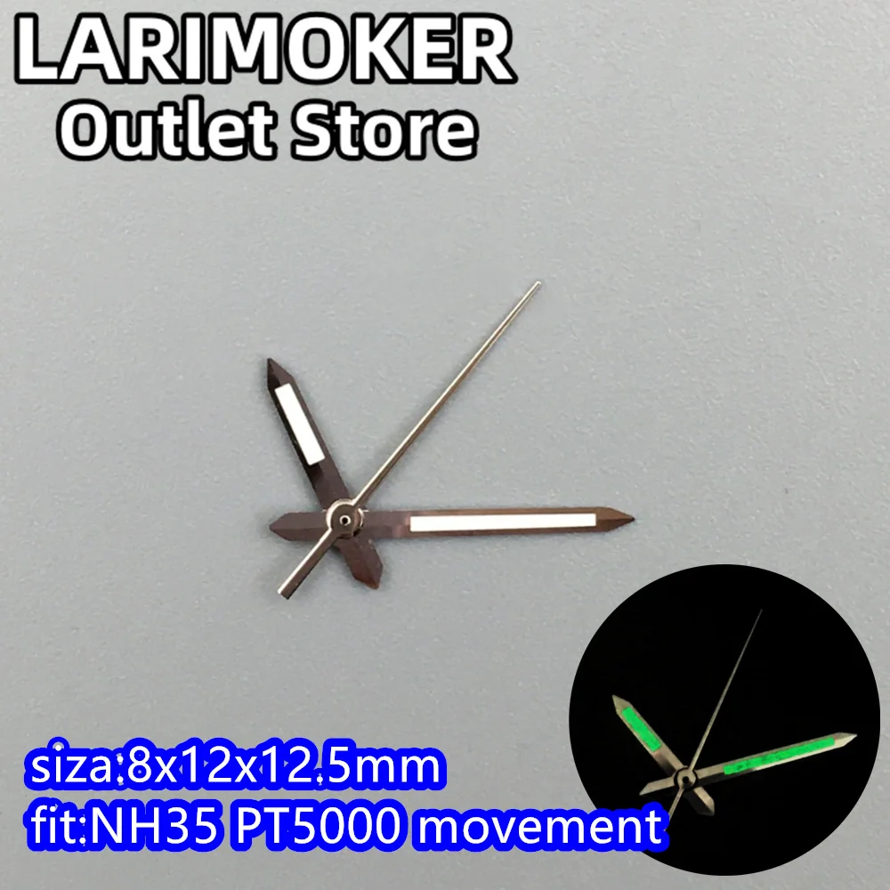 LARIMOKER صالح NH35A NH36A 4R35 4R36 7S26 PT5000 الأخضر مضيئة ساعة اليد الفضة/الذهب الوردي حافة إبرة مجموعة ساعة اكسسوارات #5
