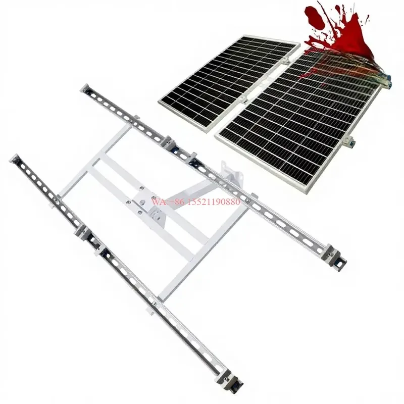 wmwmnu for Photovoltaic Solar Panel Bracket 50W 80W 100W Engineering Mounting Pole Full Set Screws ZJ-18
