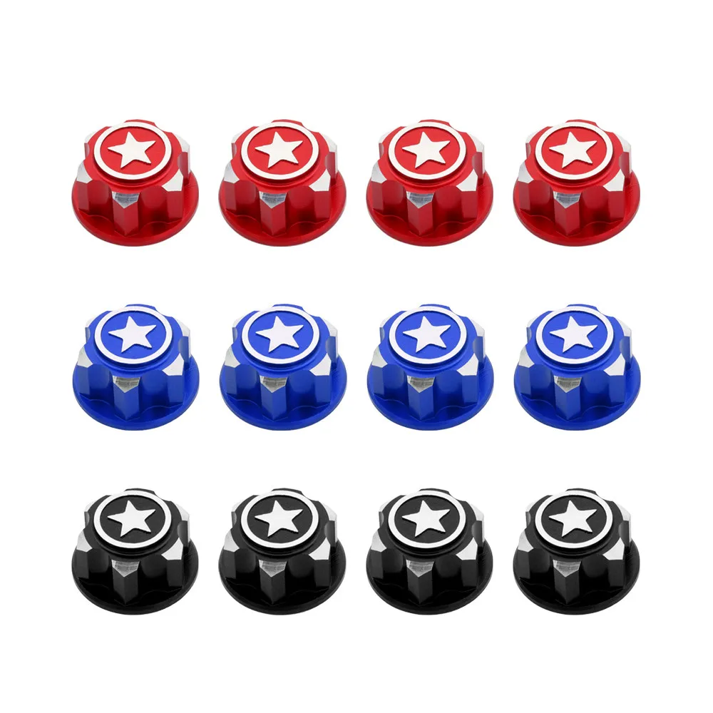 4PCS RC Car Metal 17mm Hex Wheel Nuts Dustproof Anti-Skid Non-slip for 1/8 Traxxas X-Maxx Summit E-Revo RC Buggy Truck