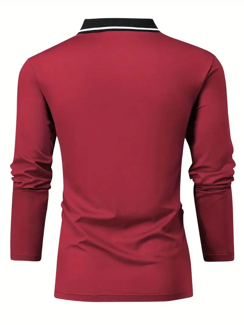 Das Neue Herren-Langarm-POLO-Shirt für Frühling und Herbst 2025 mit Street-Fashion-Design und Komfort durch 3D-Buchstabendruck – Detail 13