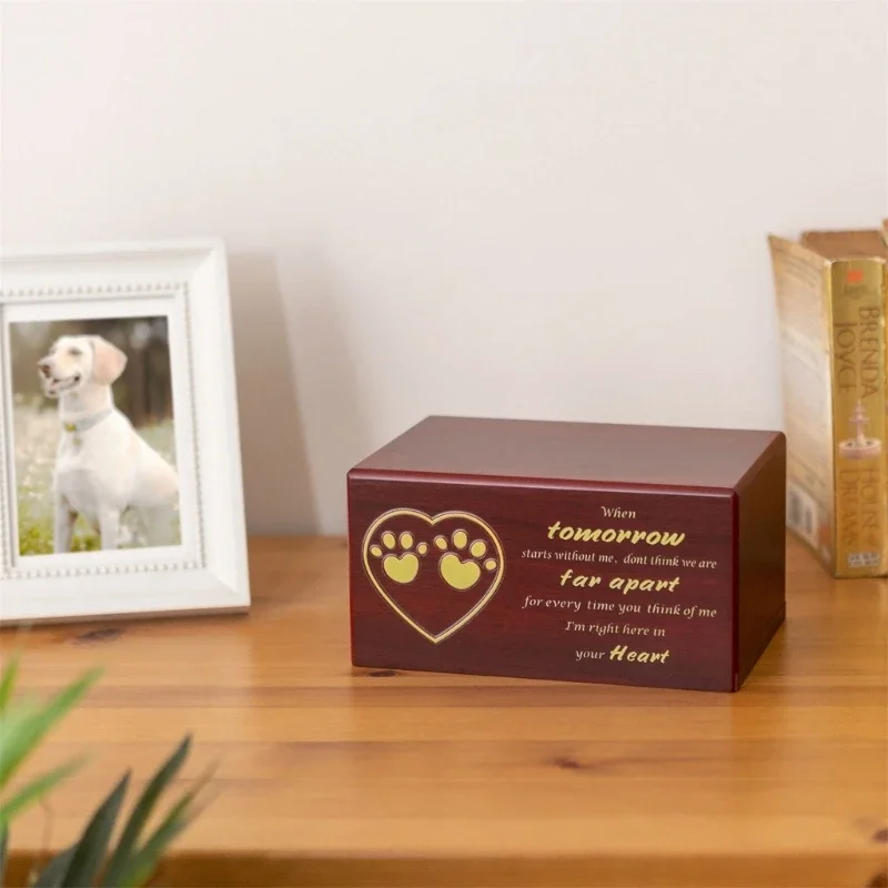 

Pet Memorial Urns for Cats Dog Ashes Dog Cremation Box with Memoru Word Funeral Ashes Box Small Animal Keepsakes