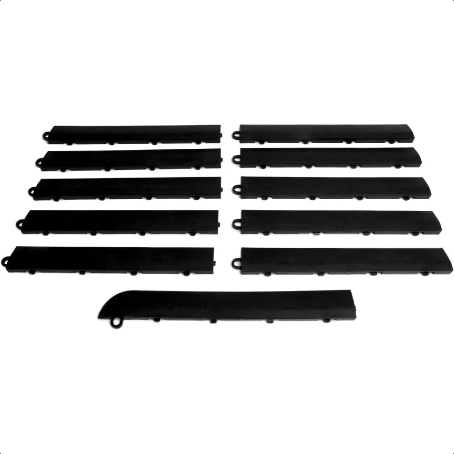 Male Transition Edge Kit Durable Interlocking Modular Garage Floor Edging Compatible with RaceDeck GarageTrac and GarageDeck Pr