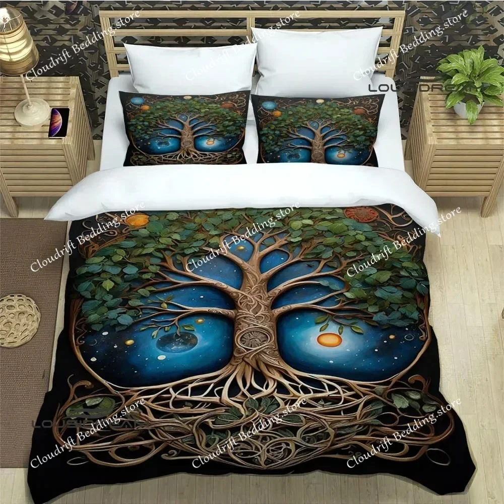 Tree of Life printed Bedding Sets exquisite bed supplies set duvet cover bed comforter set bedding set luxury birthday gift