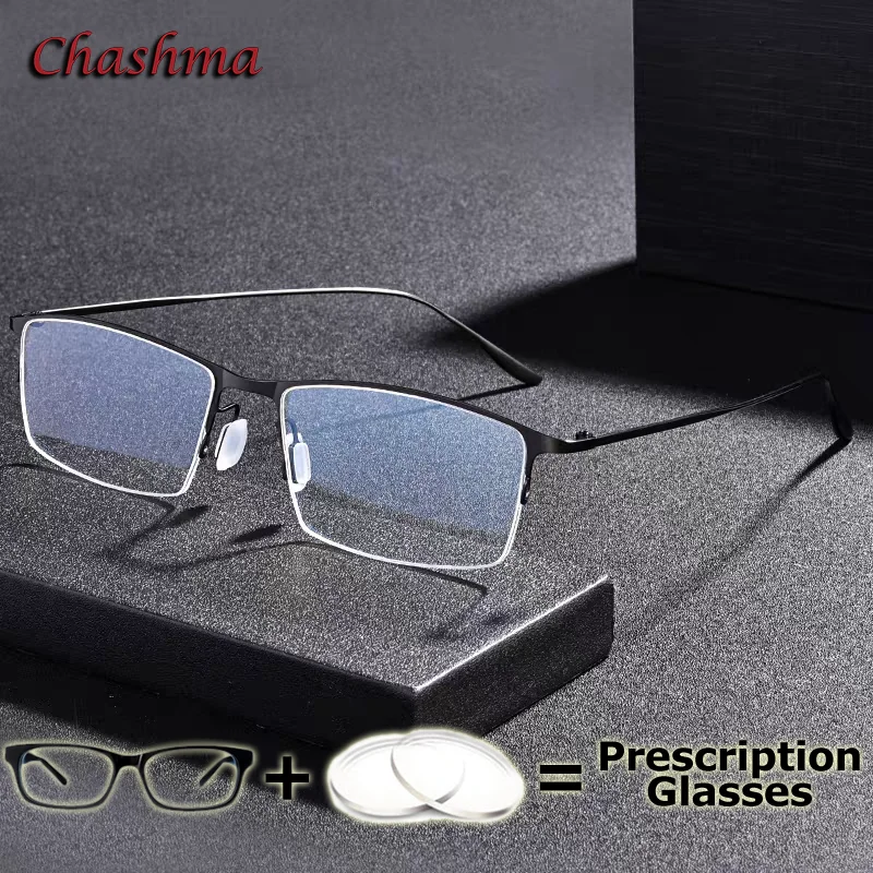 Chashma Gentlemen Eyeglasses Receipt Progressive Lenses Men Optical Eyewear Titanium Prescription Glasses Multifocal Spectacle