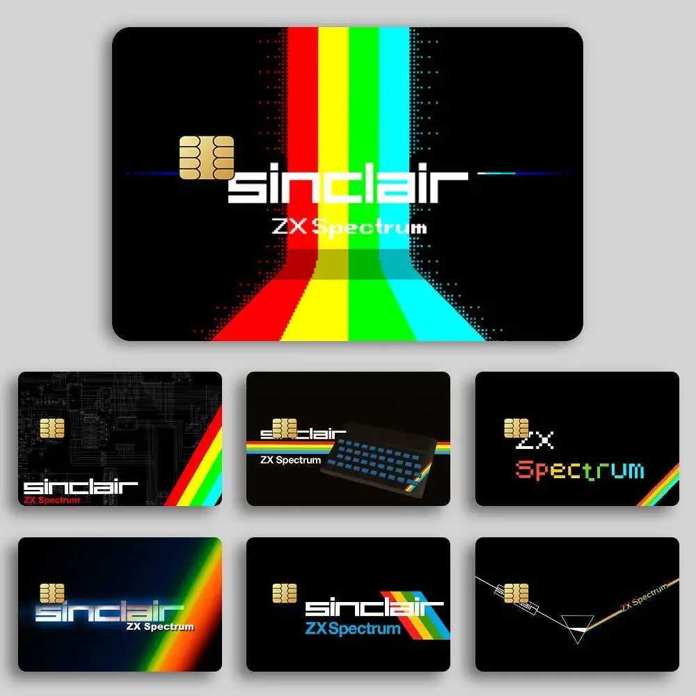 Retro Sinclair Zx Spectrum Cool Poster Credit Skin Cover Card Stickers 4PCS Film Bus Pass Front Decoration Bank Debit Waterproof