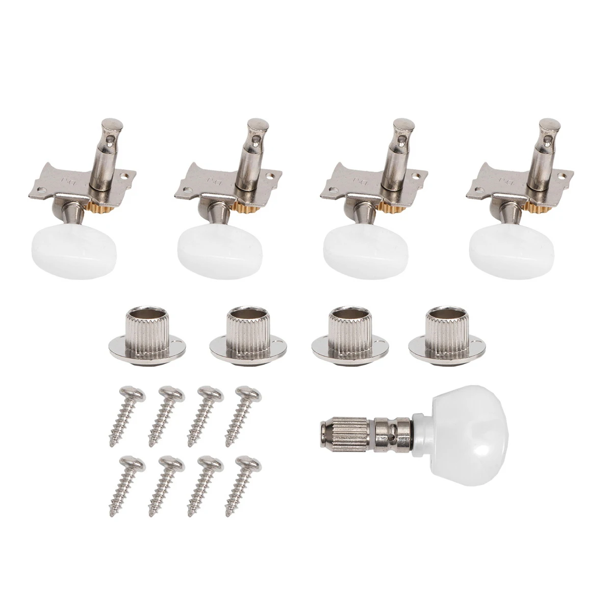 

5pcs Banjo Tuning Pegs Machine Heads Left Right Non Slip Zinc Alloy PVC Bushings Included Great Replacement Old Broken