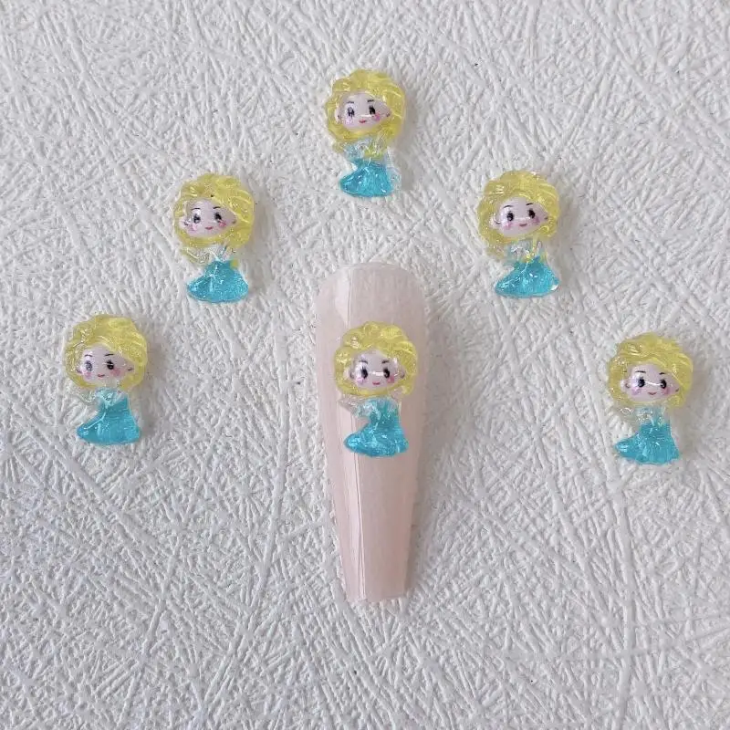 Resina dos desenhos animados anime princesa encantos do prego bonito espumante princesa decorações da arte do prego acessórios para diy hairpin artesanato do prego