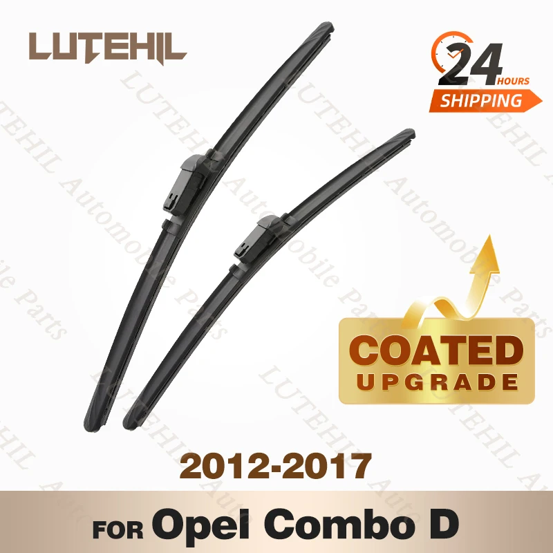 

LUTEHIL's Silicone Front Wiper Set For Opel Combo D 2012 - 2017 2013 2014 2015 2016 coated windshield wiper blade 24"+16"