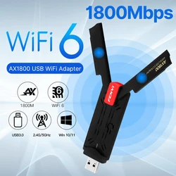 fenvi AX1800 WiFi 6 USB 3.0 Adapter 2.4G/5GHz Dual Band Wireless wifi6 USB Dongle Receiver Card High Gain Antenna  For Win 10/11