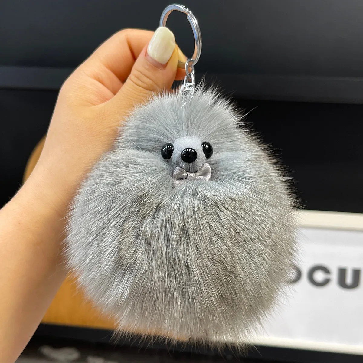 2024 Fashion Cute Fur Little Fox Charm Mobile Phone Keychain Stuffed Animal Key Chains Ring Auto For Women Girls Plush Keychains