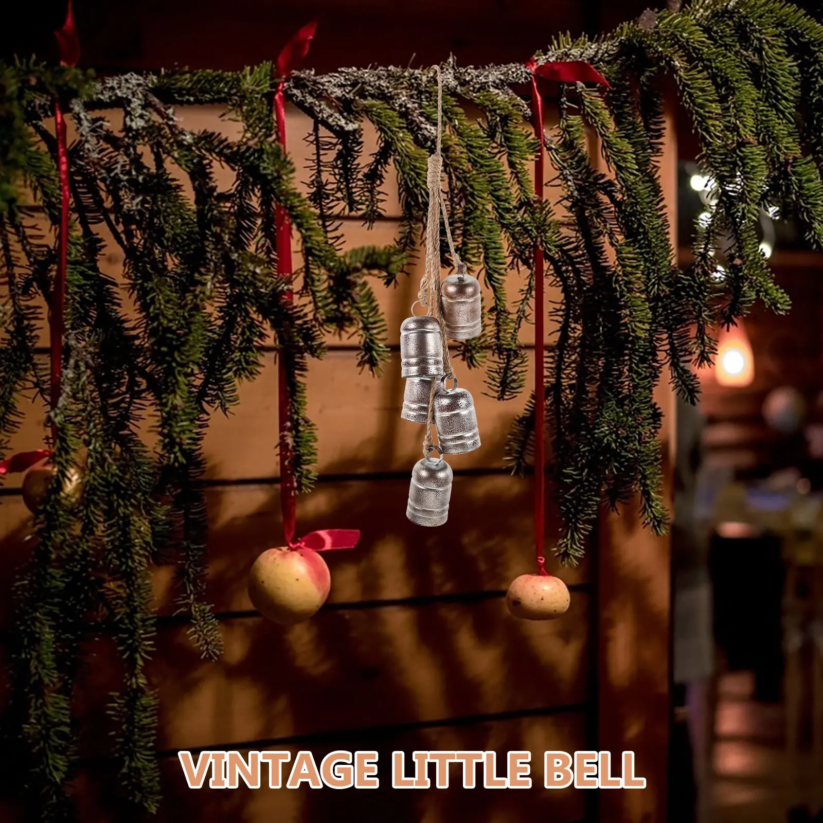 

Rural Wind Chimes Decorative for outside Door Bell Pendant Decoration Cluster Iron Hanging Bells Metal Chic Christmas Ornament