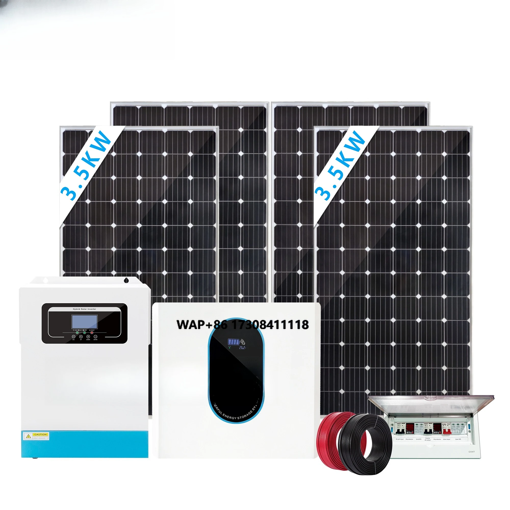 Complete Set Solar Energy System Hybrid Solar System 3.5kw 5KW  10KW  Solar Power System Roof for Home