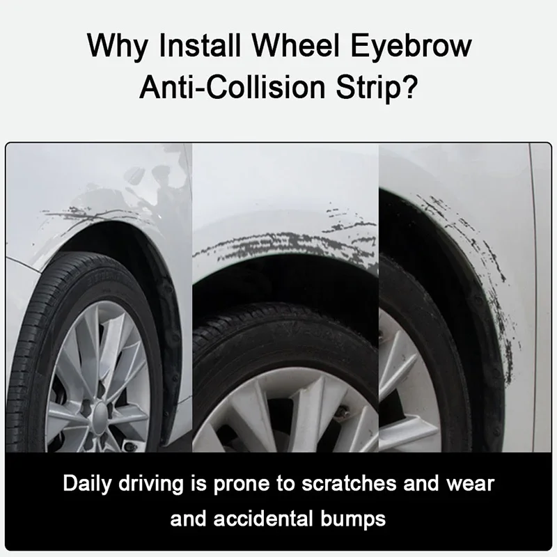 SEAMETAL Car Fender Flare Wheel Eyebrow Anti Collision Protector Arch Extenders Moulding Trim Rubber Seal Strip Scratch Proof