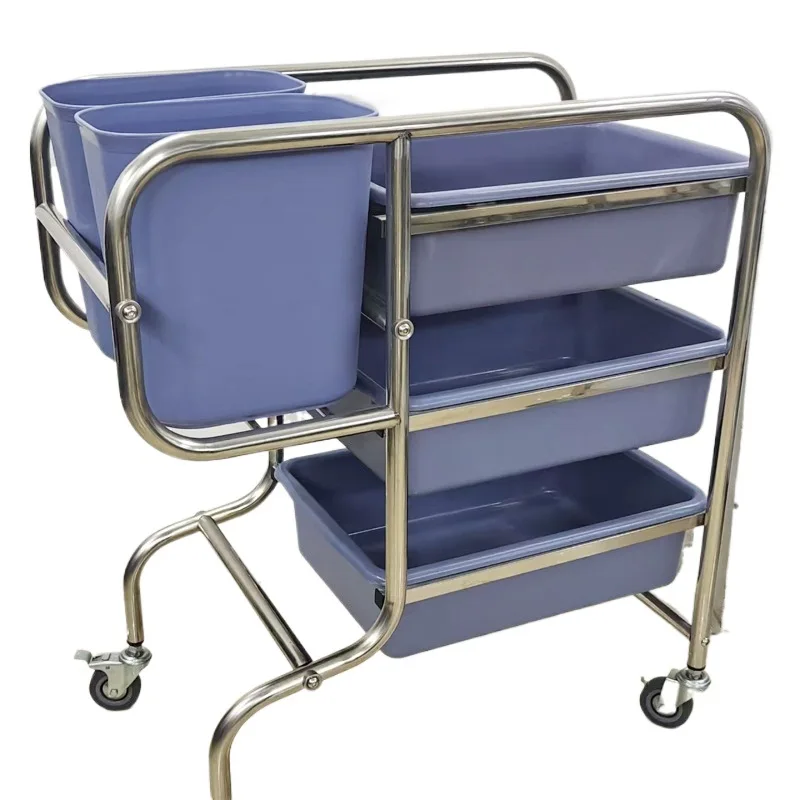 #Disassembleand assemble stainless steel five-bucket collection carts, hotel dining plates, trolleys, hotel food collection cart