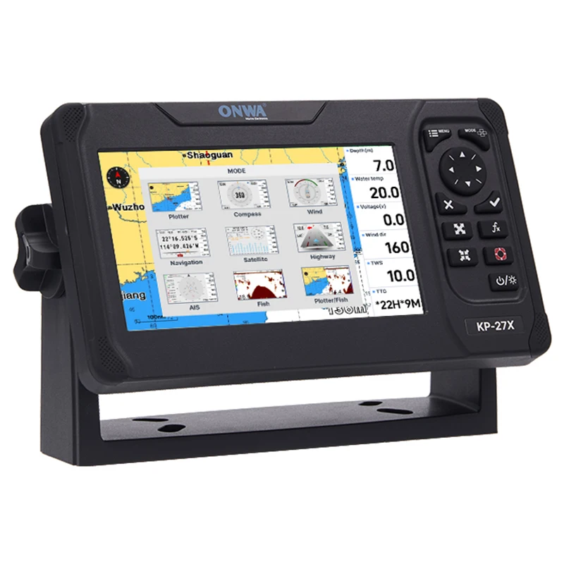 KP-27X 7-Inch GPS Chart Plotter 3-in-1 Marine Supplies with Class B+ AIS and Fish Finder Made in China