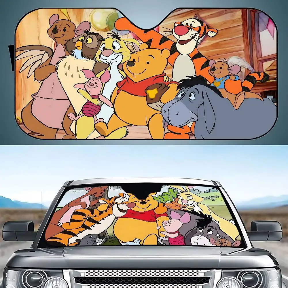 Kawaii W-Winnie The P-Pooh-S Stylish And Trendy Windshield Sunshade Car Windshield Cover Car Sunshade Curtain Car Sun Protection