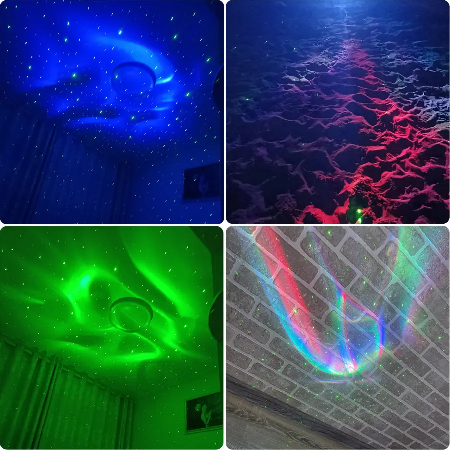 SA204 RGB LED محفز أورورا العارض ليلة الأخضر الليزر السماء نجوم ديسكو ضوء سديم سحابة عيد الميلاد الأطفال غرفة نوم المرحلة مصباح #4