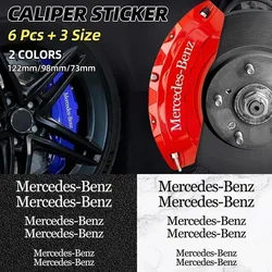 6pcs Car Caliper Sticker Tire Brake Cover Decals Heat Resistance For Mercedes Benz W204 W124 W201 W212 W220 W205 GLA CLA GLC A