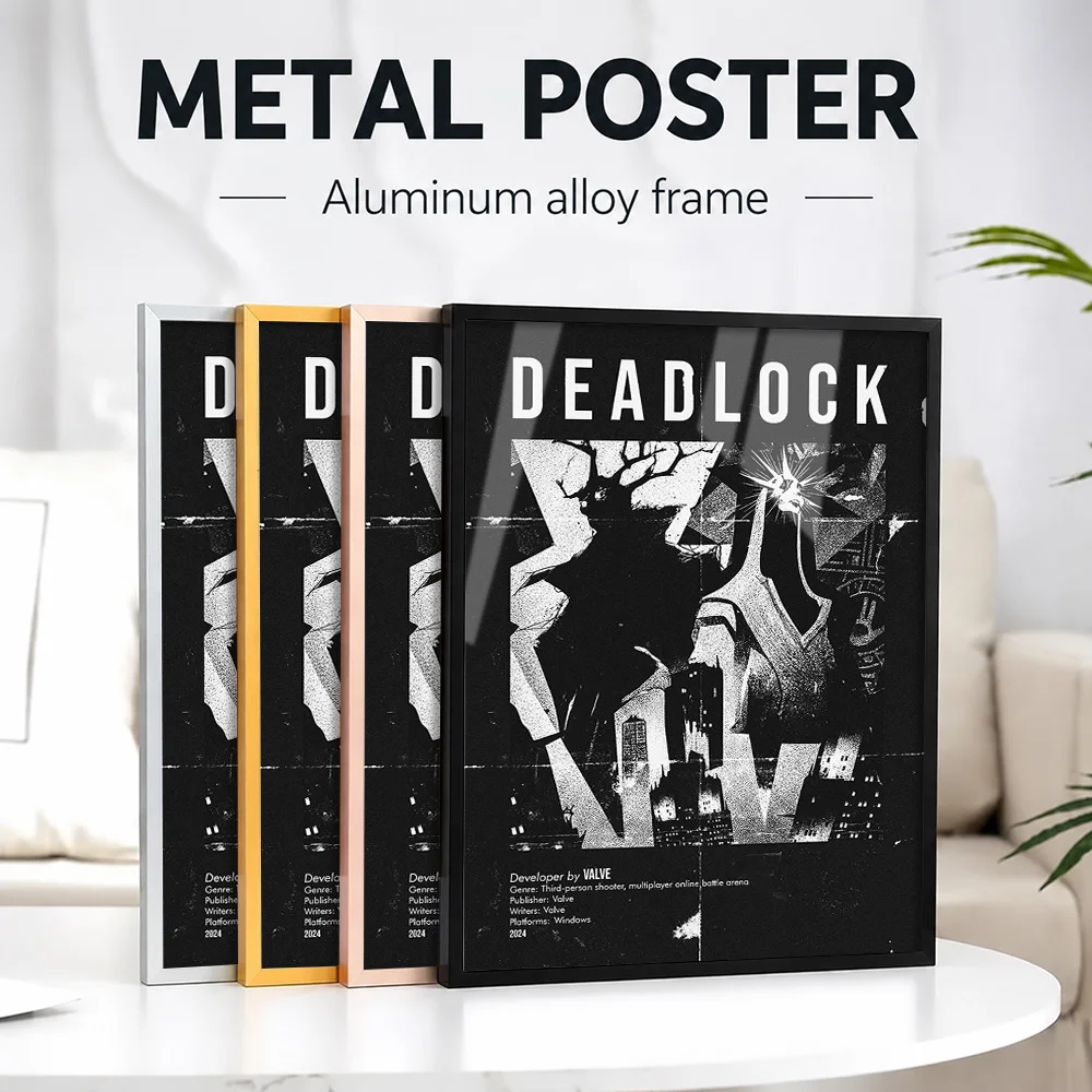 Deadlock Game Framed Metal Print Customized Photo High Impact Graphic Style Wall Art For Home Office And Study Action Fan Gift