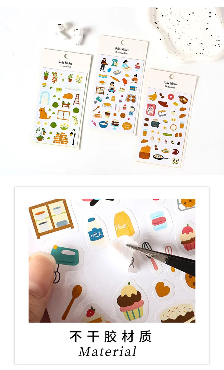Niedliche Scrapbooking-Aufkleber, Junk-Journal-Bastelbedarf, Lifestyle-Dekorationselemente für kreatives Schreiben und Erinnerungserhaltung – Detail 3
