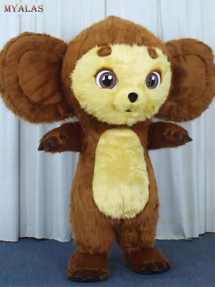 200cm Inflated Чебурашка Крокодил Гена 2m Lovely Inflatable Cheburashka Mascot Walking Cosplay Cute Big Ears Monkey Costume