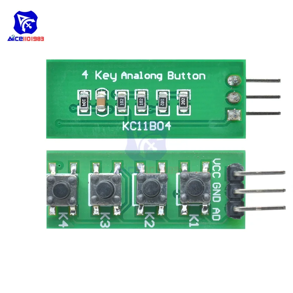 AD Keypad Board KC11B04 4 Key Analog Buttons AD Keypad Module ADC Port Keyboard for Arduino MEGA2560 with Pin