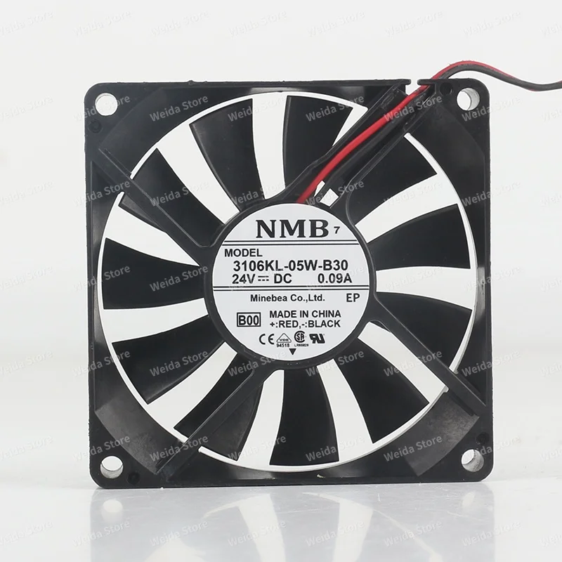 

NMB 3106KL-05W-B30-B00 5V 12V 48V DC24V 0.09A 8015 80X80X15MM 8CM 2-pin Silent Cooling Fan