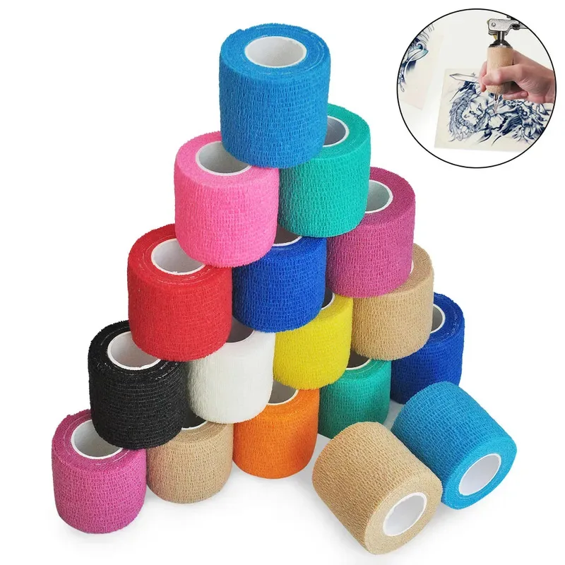 6/12pcs Colorful Sport Self Adhesive Elastic Bandage Wrap Tape Elastoplast For Knee Finger Ankle Waterproof Athletic Bandage