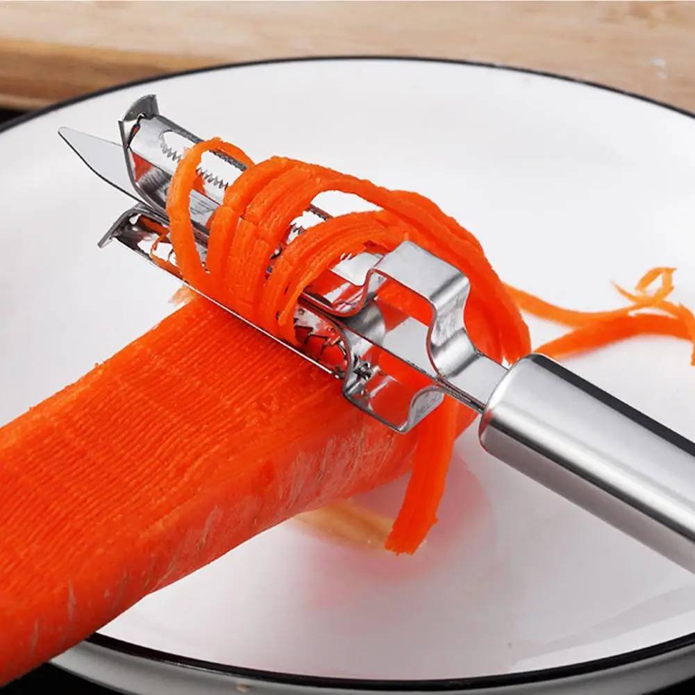 Stainless Steel Vegetable Peeler Multifunctional Fruit Potato Peeler Potato Eye Remover Hanging Hook Kitchen Prep Tool