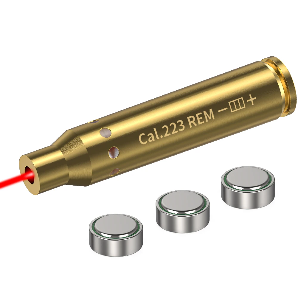 223REM Optics Cartridge Red Dot Laser Bore Brass Bore Boresighter For Pistol Rifle Scope Hunting Accessories 6 Batte