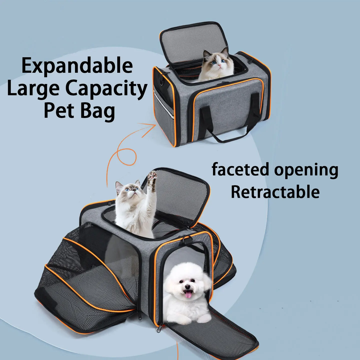 

Fashion Expandable Large Capacity Pet Bag Outgoing Portable Breathable Comfortable Car-mounted Large Capacity Expandable Pet Bag