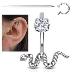 1PC 316L Surgical Steel Snake Horseshoe Barbell Labret Ring Lip Rings Ear Cartligae Tragus Helix Earrings Daith Piercing Jewelry