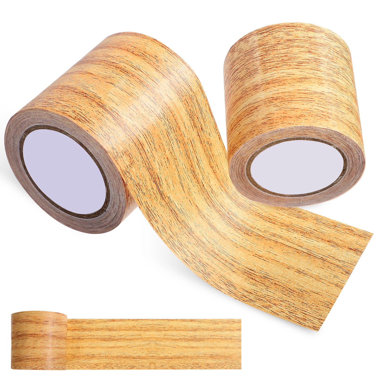 

2 pcs Wood Grain Tape Realistic OPP PE Material Self Adhesive Repair Furniture Floor Skirting Chairs Table Door Hardware