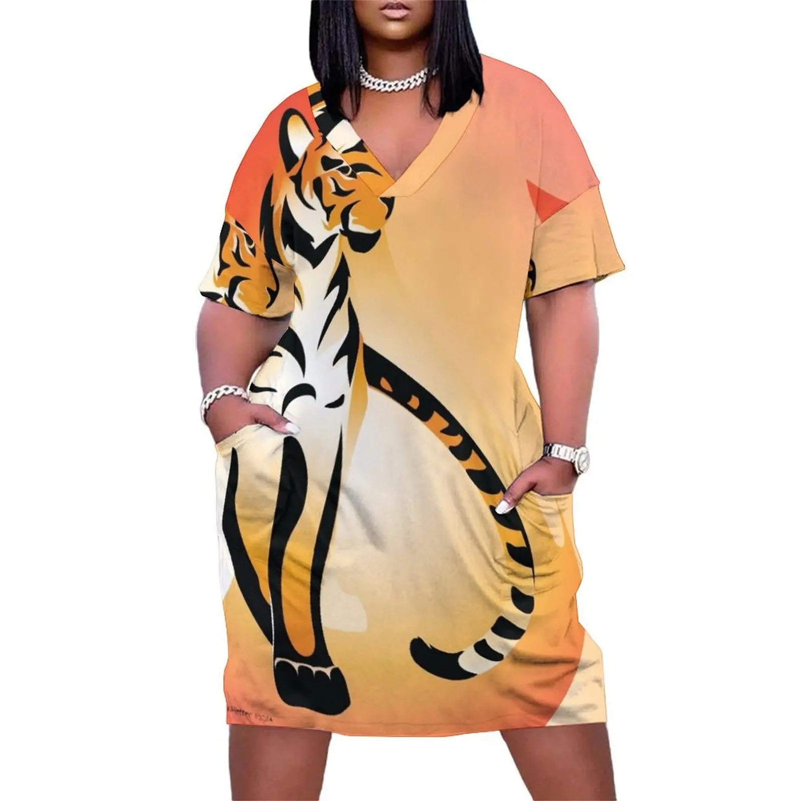 

Tiger King Loose Pocket Dress ceremony dresses Woman fashion Female clothing women's summer jumpsuit