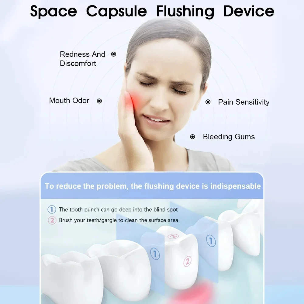 Xiaomi-mijia Portable Oral Irrigator, Teeth Scaler, Water Flosser, Dental Whitening, USB Rechargeable Gums Care, Cordless Jet