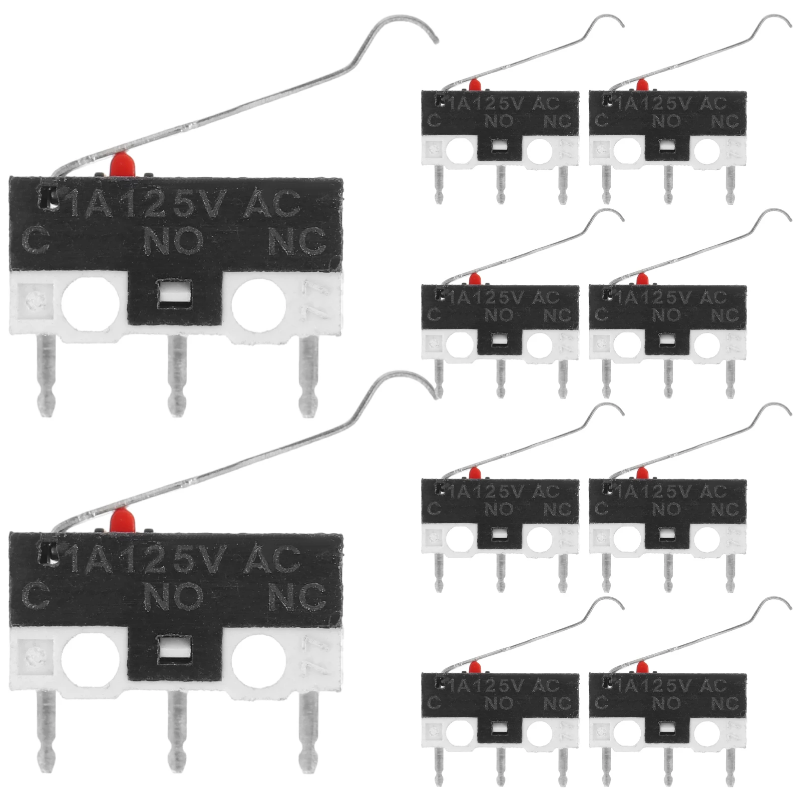 

10pcs 125V 1A Spdt Micro Switch 1No 1Nc Momentary Long Hinge Roller Lever Plastic Metal For Automation Equipment Electric Switch