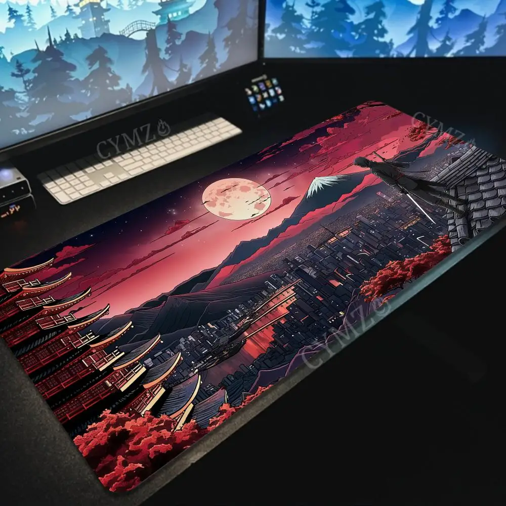 

Cherry Blossom Samurai Mount Fuji Mouse Pad Desk Mat pc accessories anti-slip keyboard gaming mats suitable for office and games