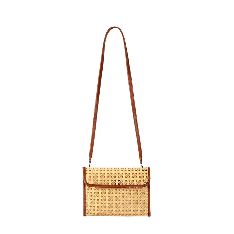 

Woven Shoulder Crossbody Bags Casual Summer Beach Bag Fashion Rattan Hollow Clutch Bag for Women