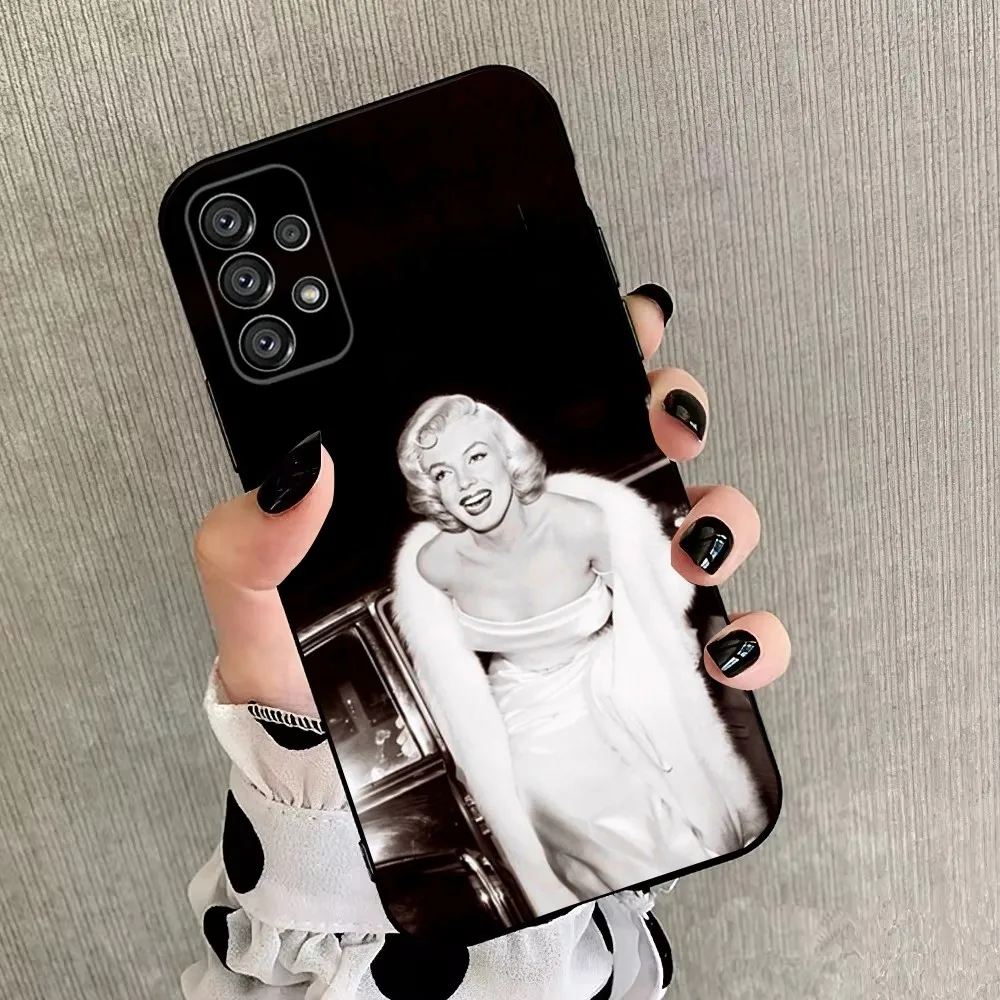 Custodia per telefono sexy M-Marilyn M-Monroe per Samsung Galaxy A20, A21s, A22, A31, A32, A52, A53, A72,73, A80, A91 Cover morbida nera