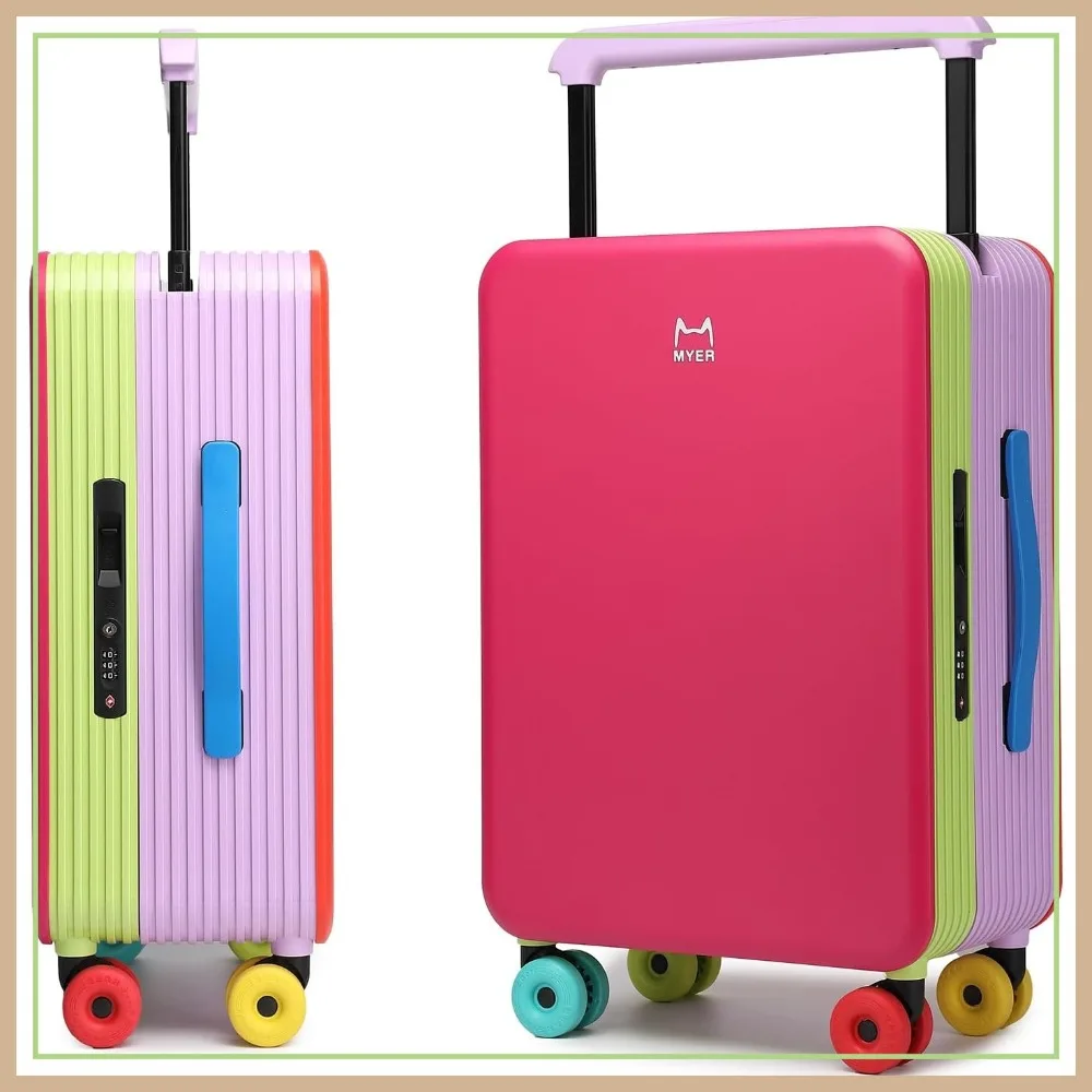 

Colorful Dopamine 20" Carry-On Luggage, Hard Side, Zipperless, Airline Approved with Spinner Wheels