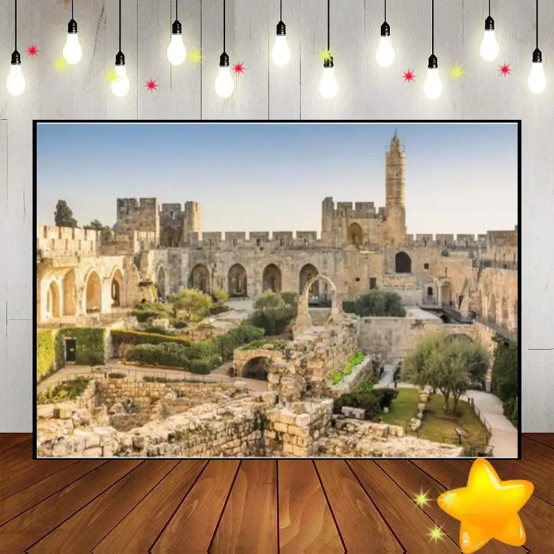 

Jerusalem Western Wall Shana Tova Sukkot Sukkah Yom Kippur Purim Passover Birthday Decoration Background Party Photo Baby Shower