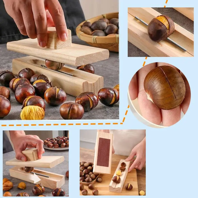 ترقية فتاحة الكستناء دليل الجوز فتاحة كستناء خشبي فتاحة الجوز الكستناء البقان البندق اللوز قذيفة أداة إزالة الصواميل #1