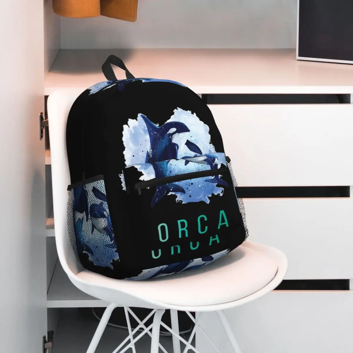 Orca Aquatic Sea Ocean Killer Whale Student Backpack School Bag Hiking Travel Daypack for Boys Girls Bookbag Shoulder Bags