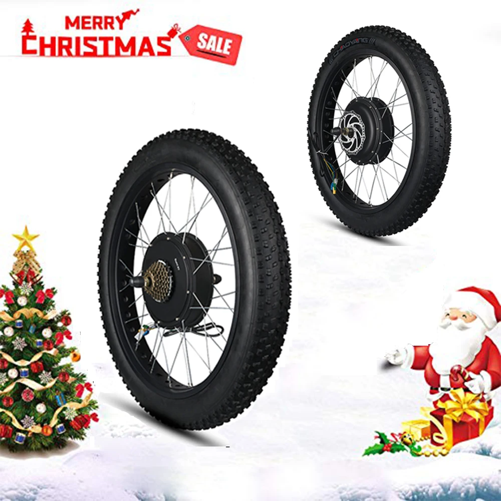 Electric Bike Wheel 72V 3000W Bike Wheels  Fat Bike 20in 26in Hub Motor Bike Conversion Kit Rear Wheel with Tyre 63-70km/h