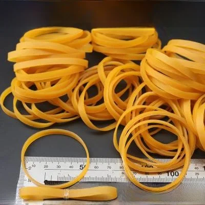 高弾性で耐久性のあるオリジナル透明厚手フラットワイドイエローヒートシールヘアタイ、家庭整理用ゴムバンド
