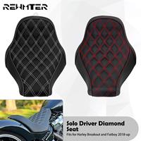 Motorcycle Driver Low Profile Solo Seat Diamond Cushion For Harley Softail Fatboy Breakout FLSTF FXBRS 2018-2021 2022 2023 Black