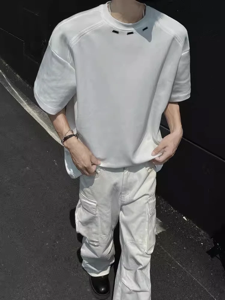 

Белая футболка American Sle Heavyweight ort Sve Мужская летняя футболка высокого класса с металлическим дизайном Angle oulder f Sve