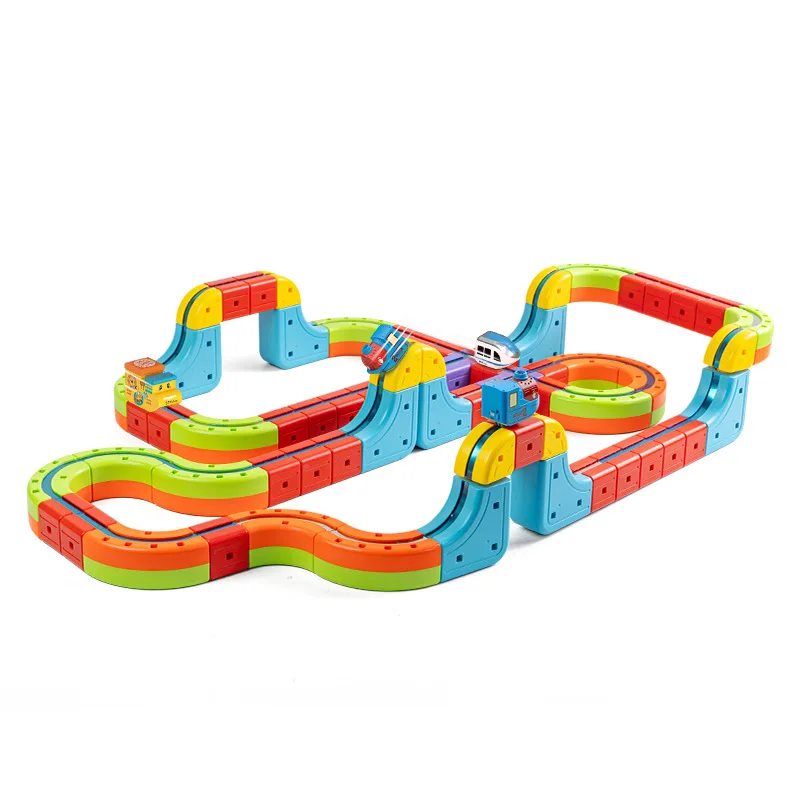 DIY Magnetic Track Train Toy Set for Kids with Electronic Car 6