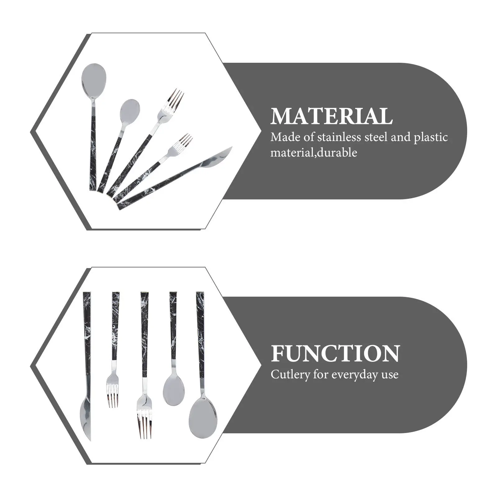 

5Pcs Stainless Steel Utensil Set Multipurpose Flatware for Dining Entertaining Family Kitchen Silverware Kitchen Silverware Sets